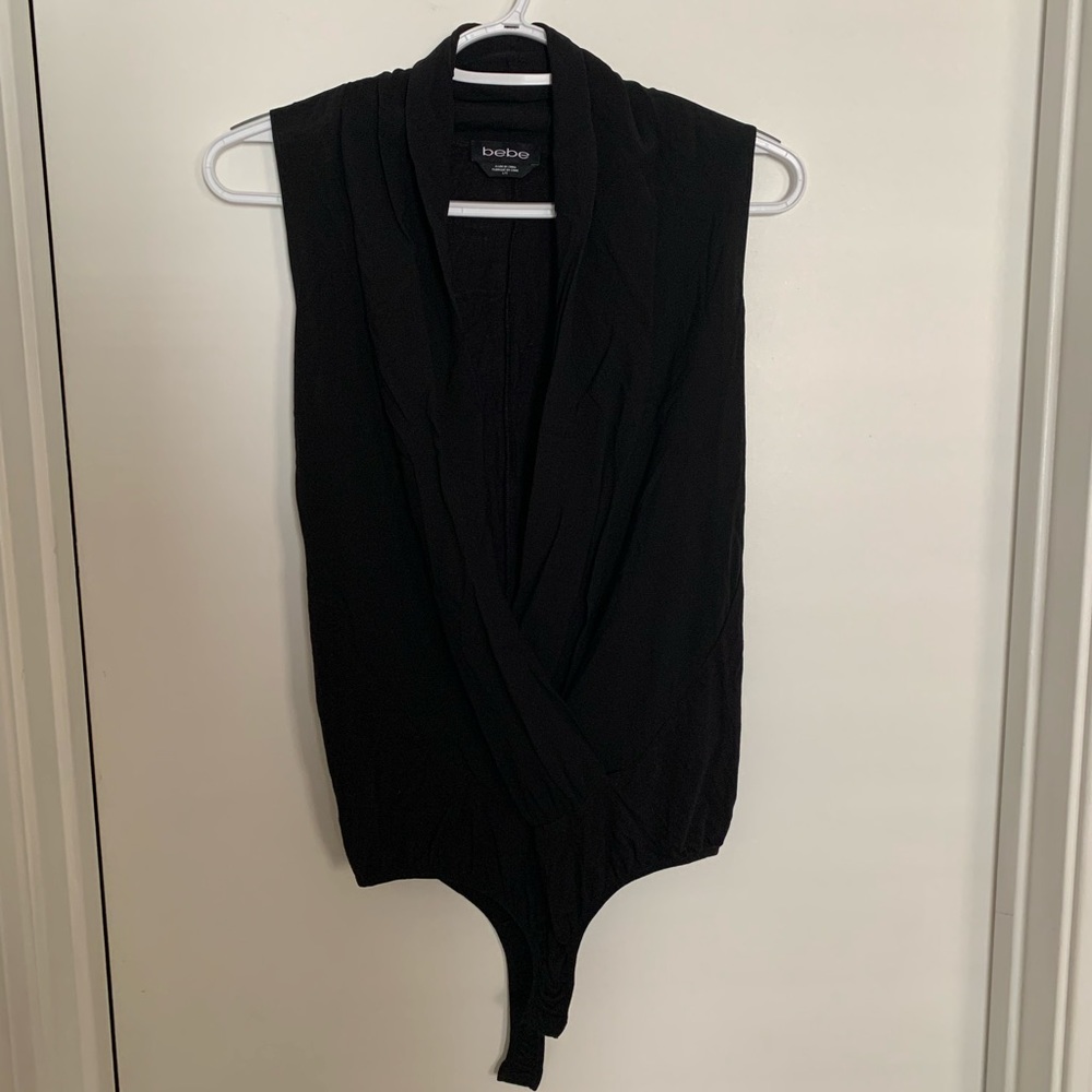 Bebe black Deep V Body Suit